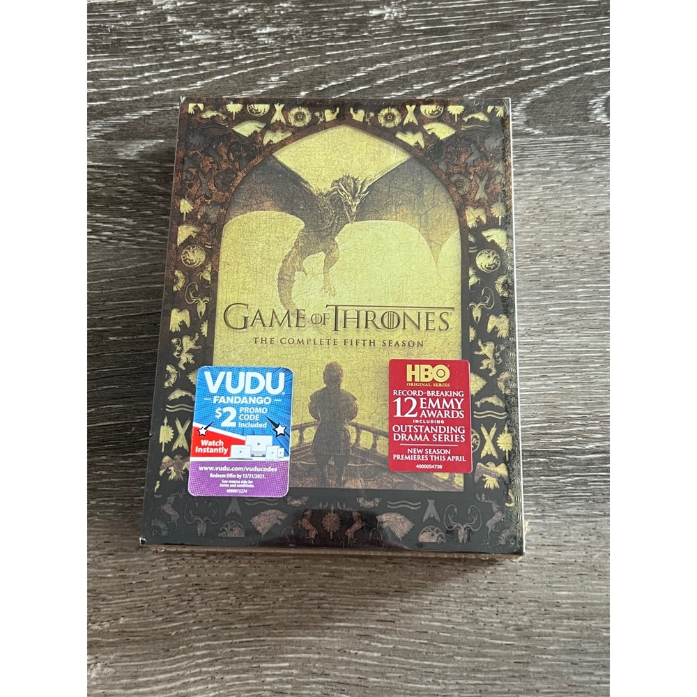 NEW HBO Game of Thrones Season 5 DVD Box Set Gold Black Fantasy Drama 5-Disc